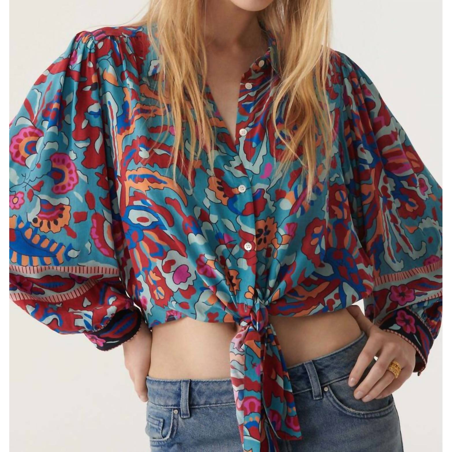 New Ba&Sh Martha Shirt In Bleu